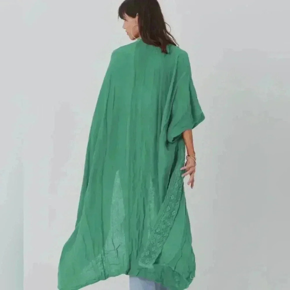 NWT Long Green Open Kimono OSFM - Picture 4 of 5